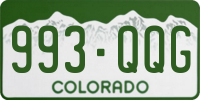 CO license plate 993QQG