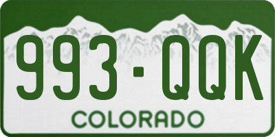 CO license plate 993QQK