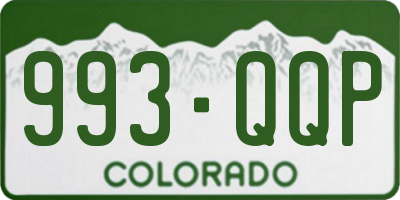 CO license plate 993QQP
