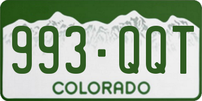 CO license plate 993QQT