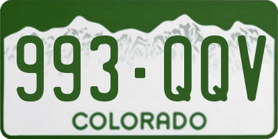 CO license plate 993QQV