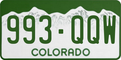 CO license plate 993QQW