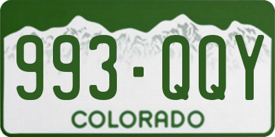 CO license plate 993QQY