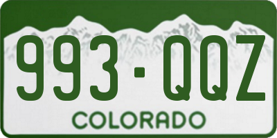 CO license plate 993QQZ