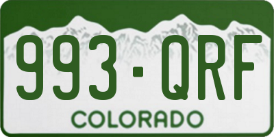 CO license plate 993QRF