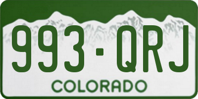 CO license plate 993QRJ