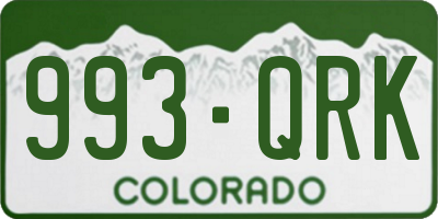 CO license plate 993QRK