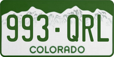 CO license plate 993QRL