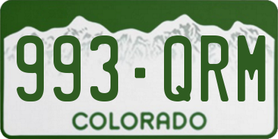 CO license plate 993QRM