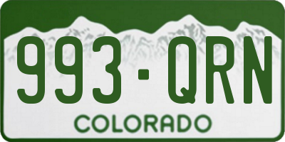 CO license plate 993QRN