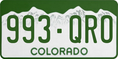 CO license plate 993QRO