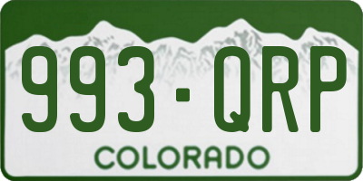CO license plate 993QRP