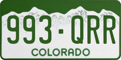 CO license plate 993QRR