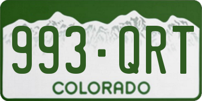 CO license plate 993QRT