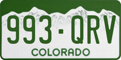 CO license plate 993QRV