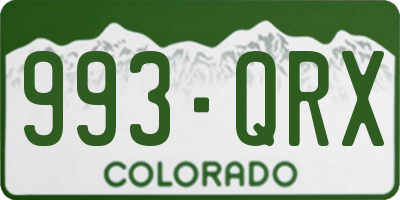 CO license plate 993QRX