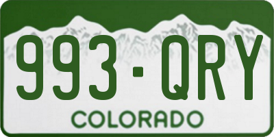 CO license plate 993QRY