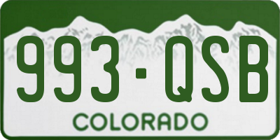CO license plate 993QSB