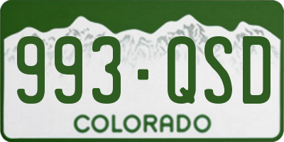 CO license plate 993QSD