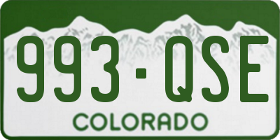 CO license plate 993QSE