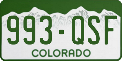 CO license plate 993QSF