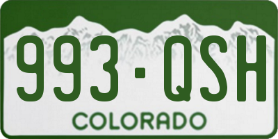 CO license plate 993QSH