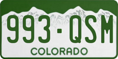 CO license plate 993QSM