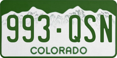 CO license plate 993QSN
