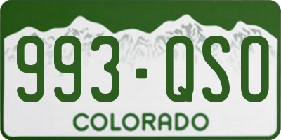 CO license plate 993QSO
