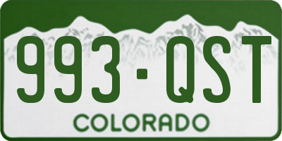 CO license plate 993QST
