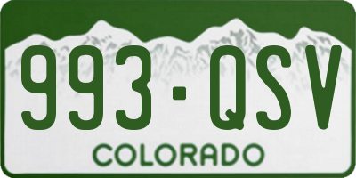 CO license plate 993QSV