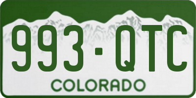 CO license plate 993QTC