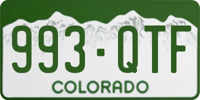 CO license plate 993QTF