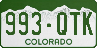CO license plate 993QTK