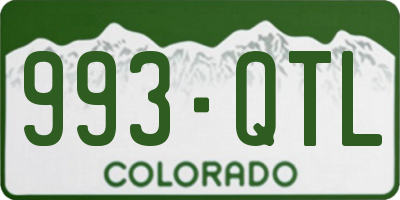 CO license plate 993QTL