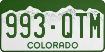 CO license plate 993QTM