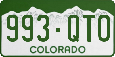 CO license plate 993QTO