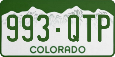 CO license plate 993QTP