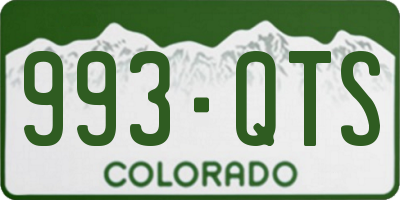 CO license plate 993QTS