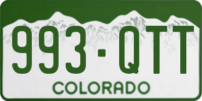 CO license plate 993QTT