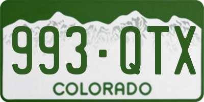 CO license plate 993QTX