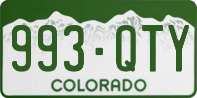 CO license plate 993QTY