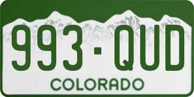 CO license plate 993QUD