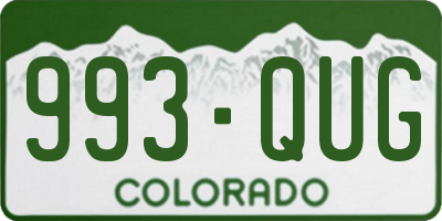CO license plate 993QUG
