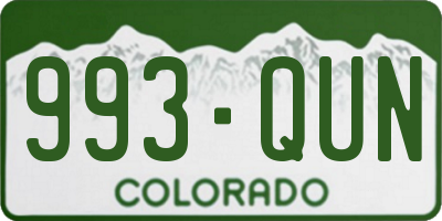 CO license plate 993QUN