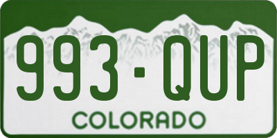 CO license plate 993QUP