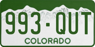 CO license plate 993QUT