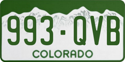CO license plate 993QVB