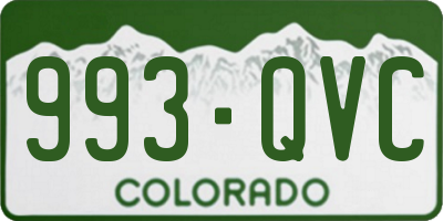 CO license plate 993QVC