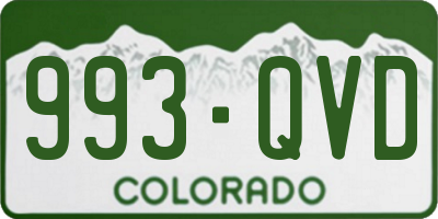 CO license plate 993QVD